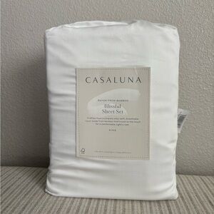 NWT King 400 Thread Count Rayon from Bamboo Sheet Set White - Casaluna
